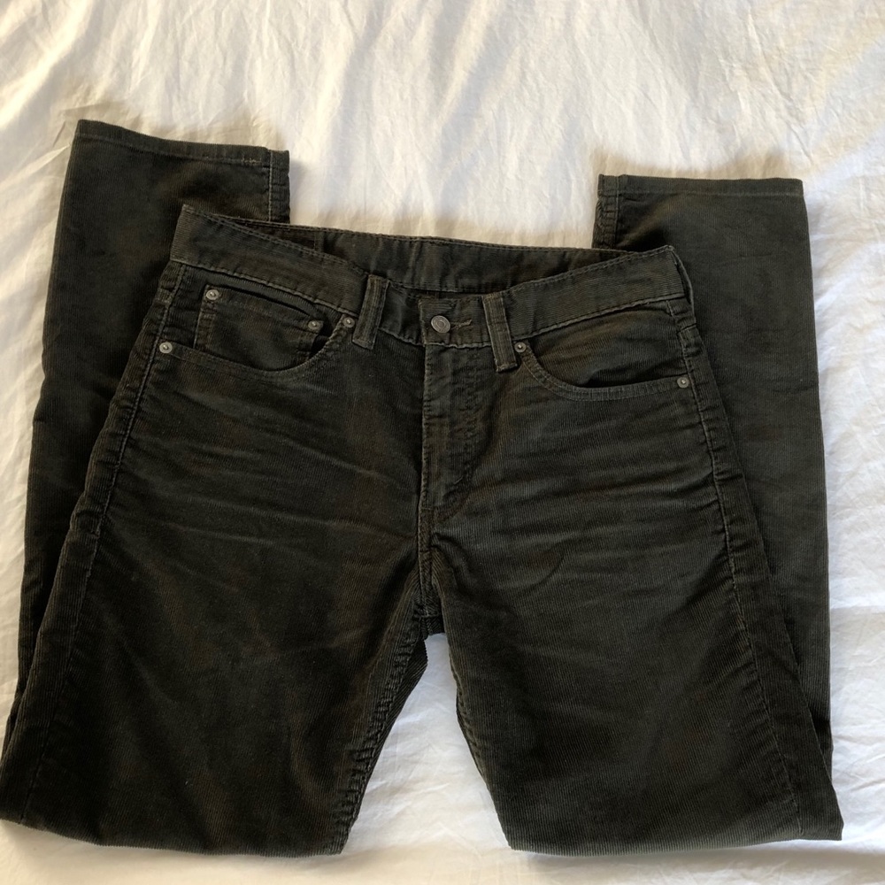 Mens Levi’s 511 Corduroy Jeans Dark Green 32 x 30
